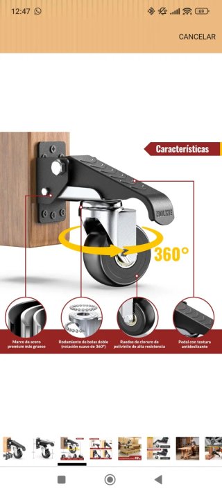 Ruedas para muebles (pack 4) Nuevas