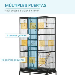 Jaula para Pájaros con Ruedas 83x53x180 cm
