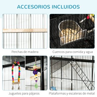 Jaula para Pájaros con Ruedas 83x53x180 cm