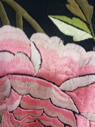 Kimono Antiguo Seda Bordado Mano