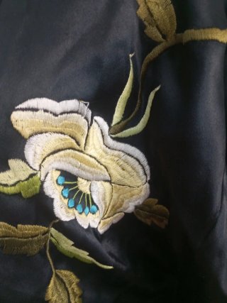 Kimono Antiguo Seda Bordado Mano