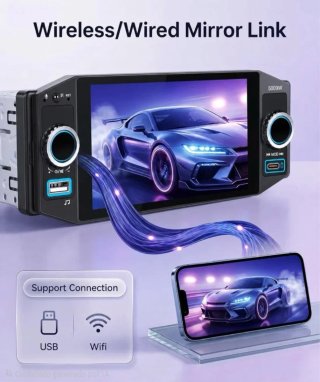 Radio Coche Pantalla Táctil 1 Din CarPlay