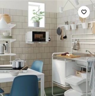 Horno Microondas Blanco con soportes de pared