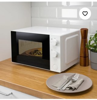 Horno Microondas Blanco con soportes de pared
