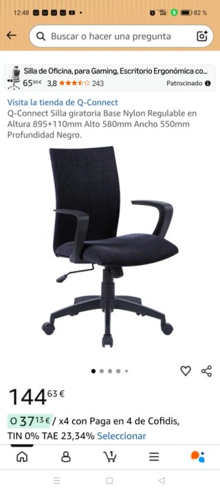 Silla de oficina Q-CONNECT negra