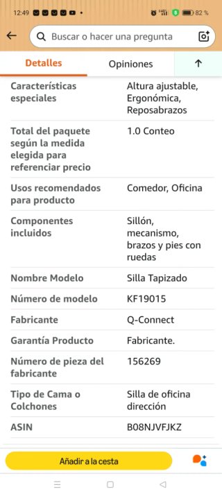 Silla de oficina Q-CONNECT negra