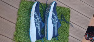 Zapatillas Asics Talla 45 Azul y Blanco