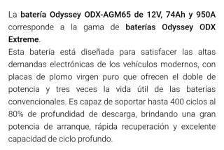 Batería Odyssey Extreme AGM 65