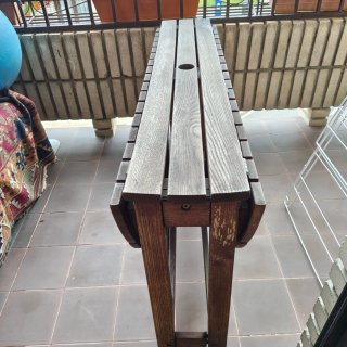 Mesa redonda madera exterior plegable