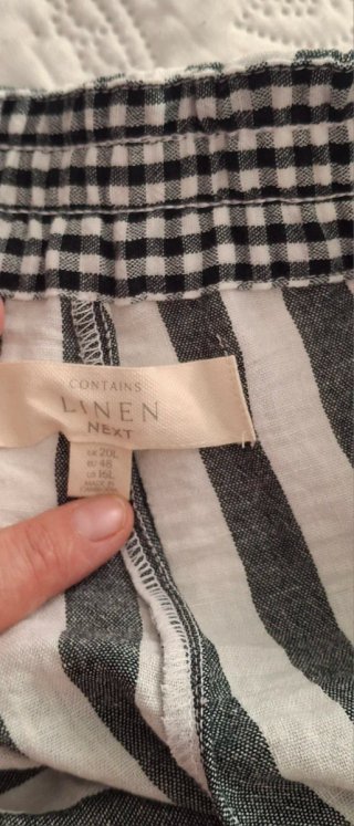 Pantalón ancho de rayas, lino.