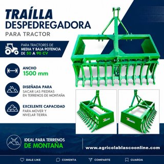 Traílla Despedregadora 1500 mm Tractor