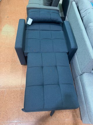 Sofá Cama 1 Plaza Azul/Gris