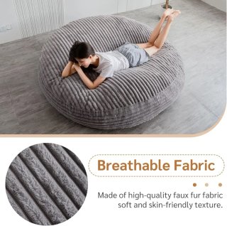 Sillón Puf Gigante Corduroy Gris