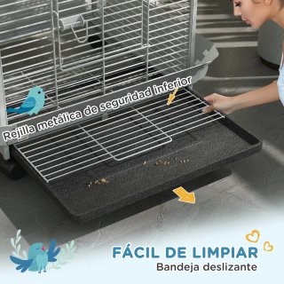Jaula para Loros con Ruedas y Accesorios