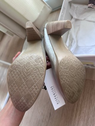 Zapatos de tacón elegantes Plateados 36 piel
