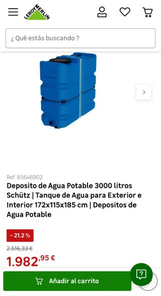 Depósito Agua Potable 3000L Horizontal