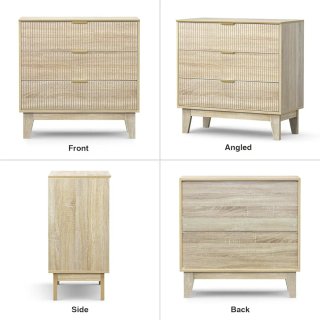 Cómoda de madera con detalles dorados