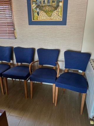 Conjunto de 6 sillas de comedor azules