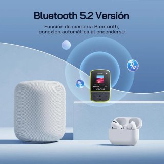 WOLFANG Reproductores de MP3 con Bluetooth 5.2, Cl