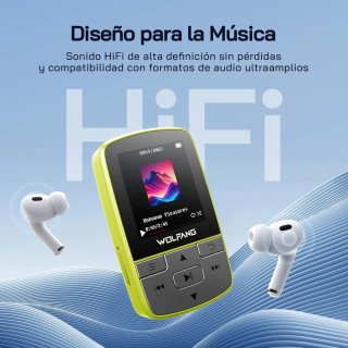 WOLFANG Reproductores de MP3 con Bluetooth 5.2, Cl