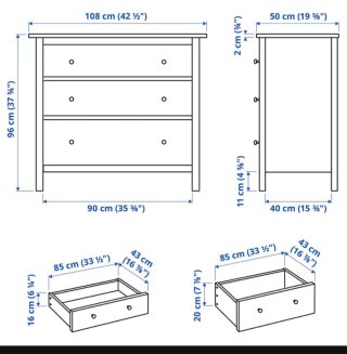 Cómoda Ikea Hemnes 3 cajones