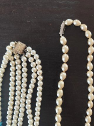 Collana perle bianche e turchesi