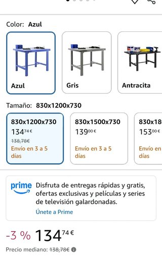 Banco de trabajo azul Simon Rack