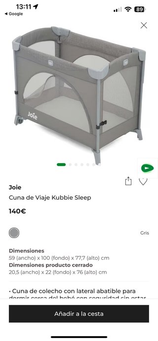Cuna de viaje Joie 8.79kg