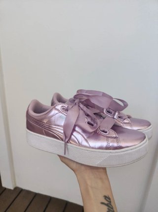 Zapatillas Puma Vikky Platform Ribbon P Rosa