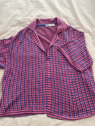 Chaqueta Zara Triángulos Azul/Rosa Talla M