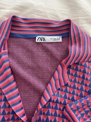 Chaqueta Zara Triángulos Azul/Rosa Talla M