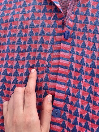 Chaqueta Zara Triángulos Azul/Rosa Talla M