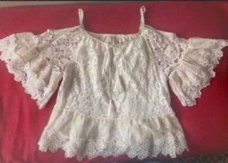 Camisa Boho Encaje Hombros Descubiertos