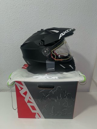 Casco Axor X-Cross D/V Adventure Negro Mate