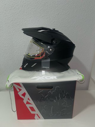 Casco Axor X-Cross D/V Adventure Negro Mate