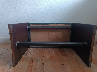 Banco Descalzador Vintage Madera y Tela
