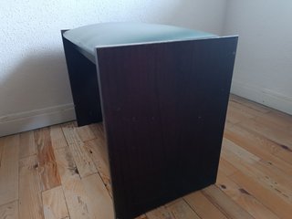 Banco Descalzador Vintage Madera y Tela