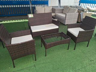 Conjunto Sofá 2 Plazas, Sillones y Mesita Terraza