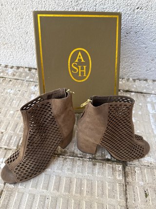 Sandalias ASH abiertas tacón beige/marrón