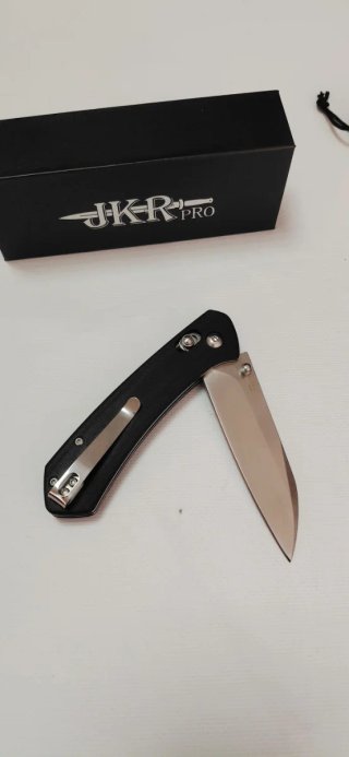 Navaja JKR Acero Negro Plata