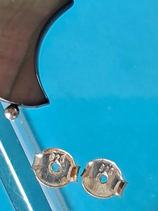 Pendientes Plata Nácar Blanco y Gris Reversible