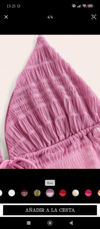 Top halter rosa fruncido