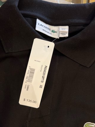 Polo Lacoste Negro Talla M