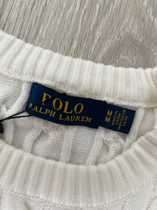 Ralph Lauren Cable Knit Sweater Cream White Unisex