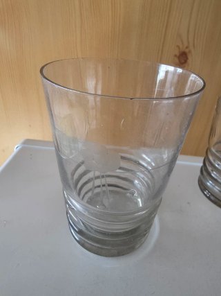 Set di 5 bicchieri di vetro antichi