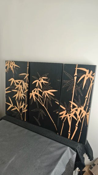 Conjunto 3 Cuadros Bambú Negro