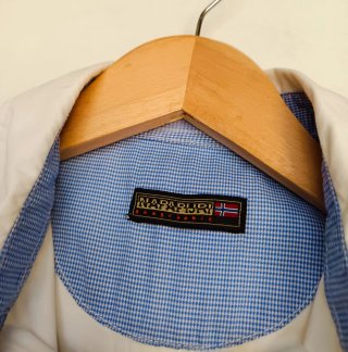 Camisa Napapijri Blanca Logo Bordado Talla M
