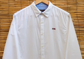 Camisa Napapijri Blanca Logo Bordado Talla M