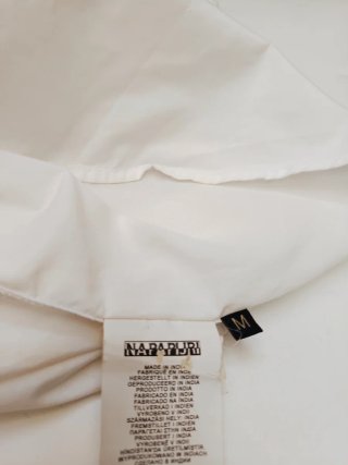 Camisa Napapijri Blanca Logo Bordado Talla M