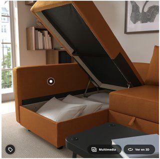 Sofá Cama Chaiselongue IKEA FRIHETEN Naranja